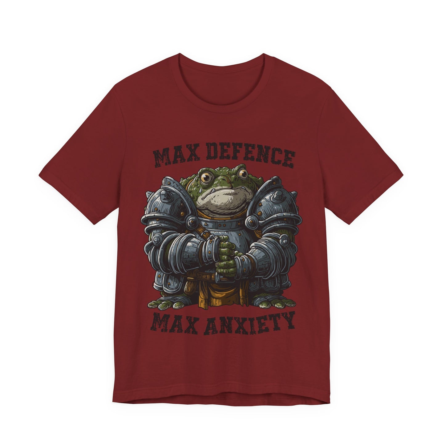 Anxiety Frog Graphic Tee — "Max Defence, Max Anxiety"