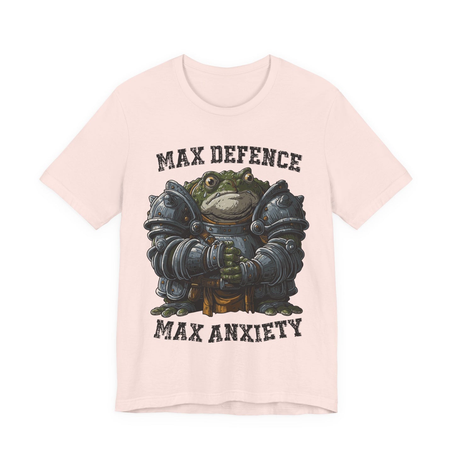 Anxiety Frog Graphic Tee — "Max Defence, Max Anxiety"