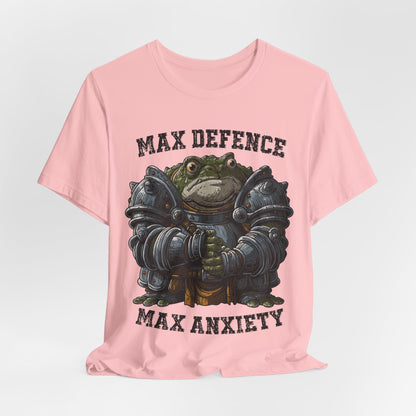 Anxiety Frog Graphic Tee — "Max Defence, Max Anxiety"