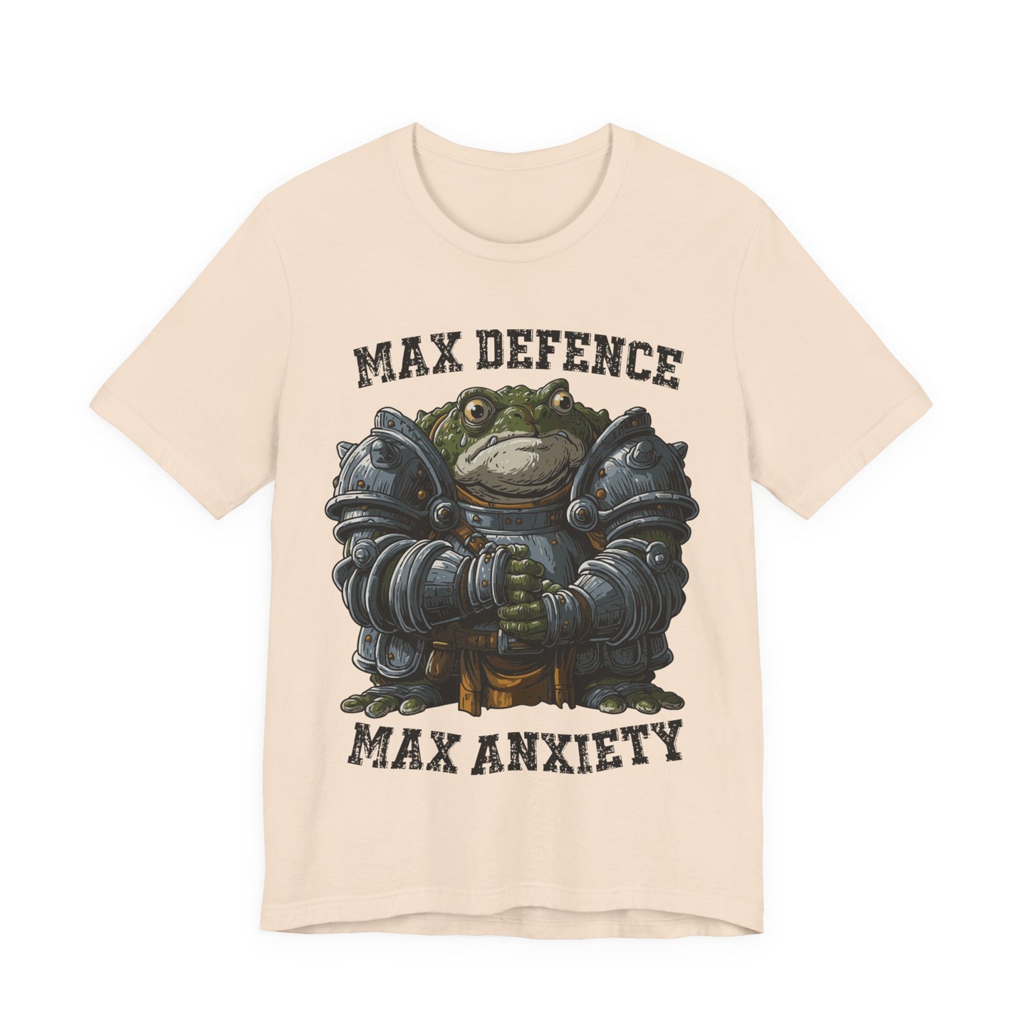 Anxiety Frog Graphic Tee — "Max Defence, Max Anxiety"