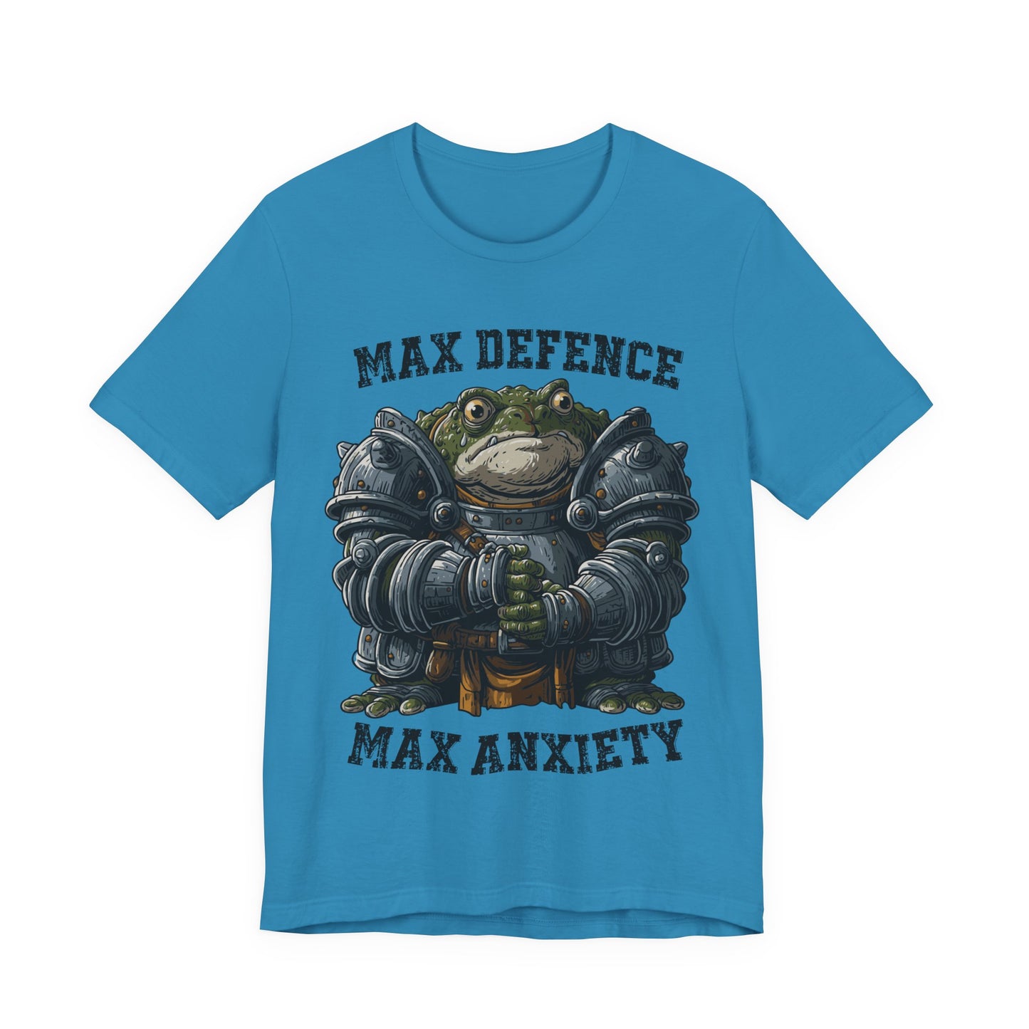 Anxiety Frog Graphic Tee — "Max Defence, Max Anxiety"