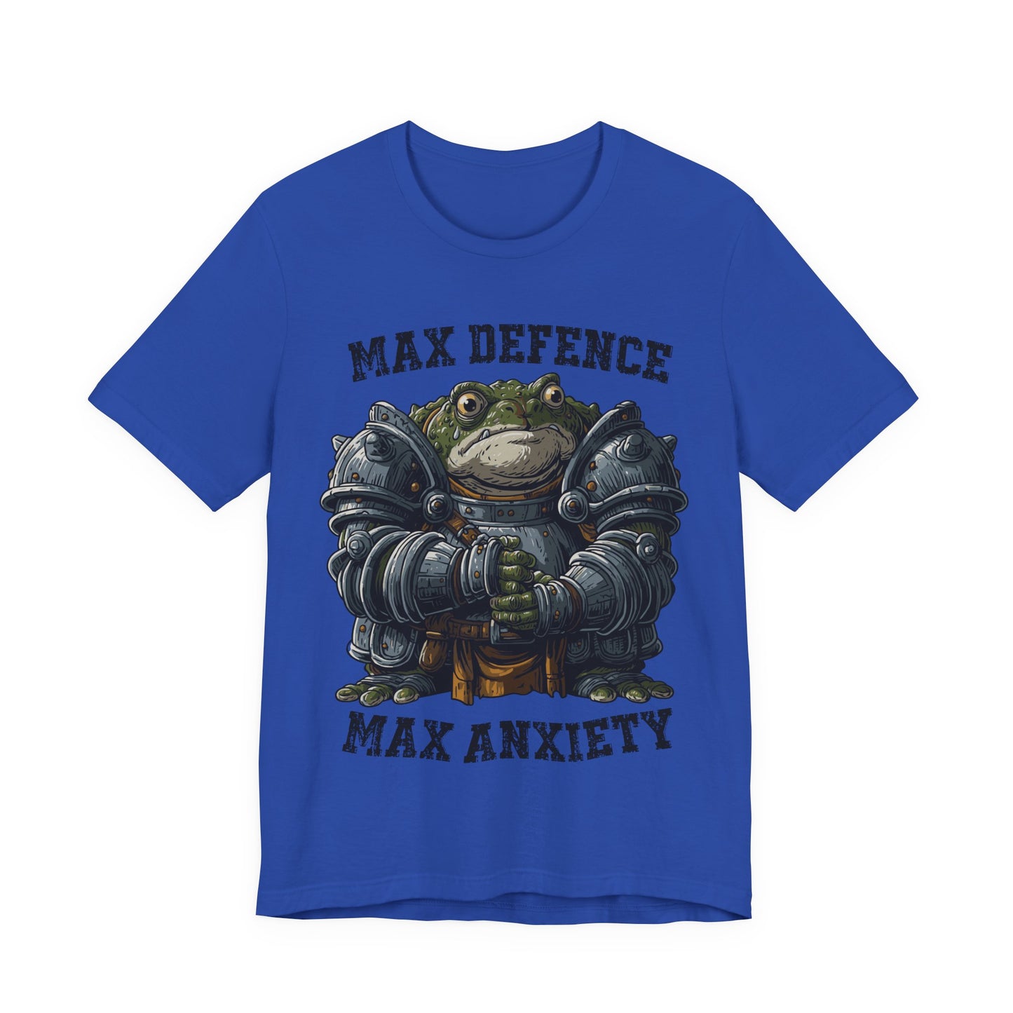 Anxiety Frog Graphic Tee — "Max Defence, Max Anxiety"