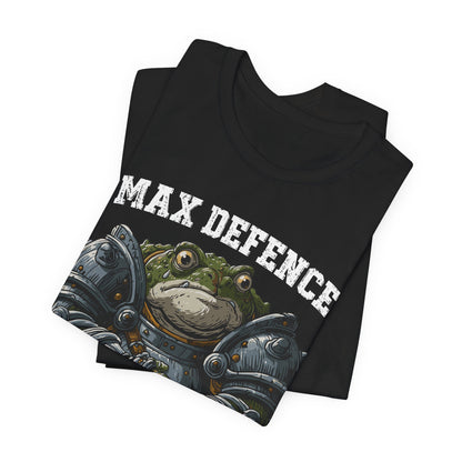 Anxiety Frog Graphic Tee — "Max Defence, Max Anxiety"