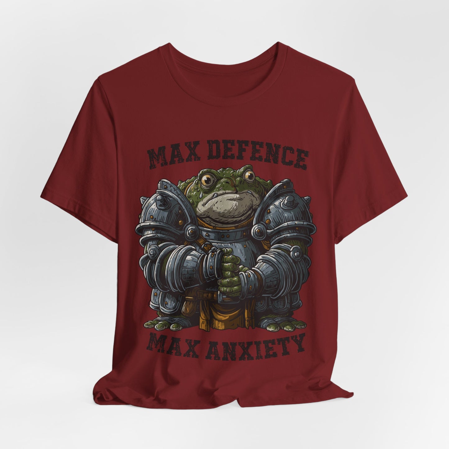 Anxiety Frog Graphic Tee — "Max Defence, Max Anxiety"