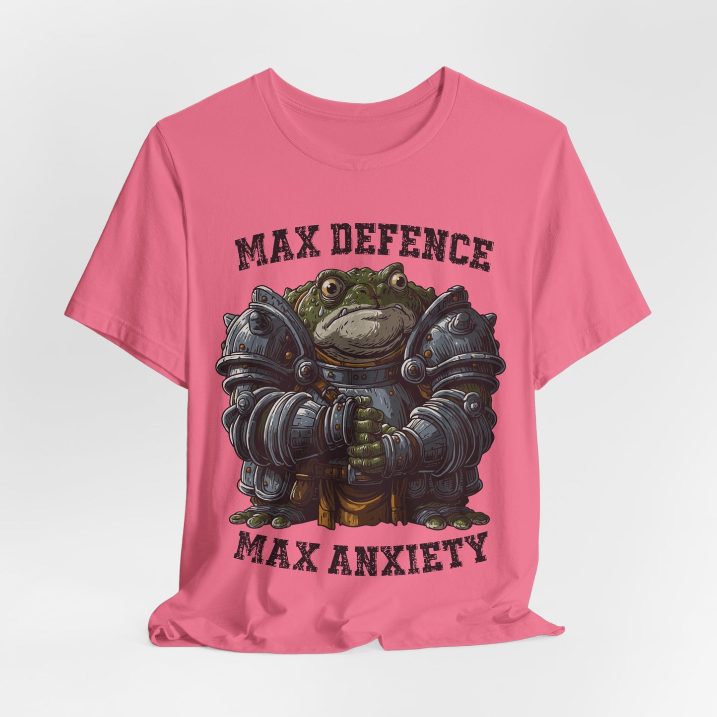 Anxiety Frog Graphic Tee — "Max Defence, Max Anxiety"
