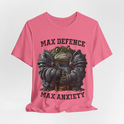 Anxiety Frog Graphic Tee — "Max Defence, Max Anxiety"