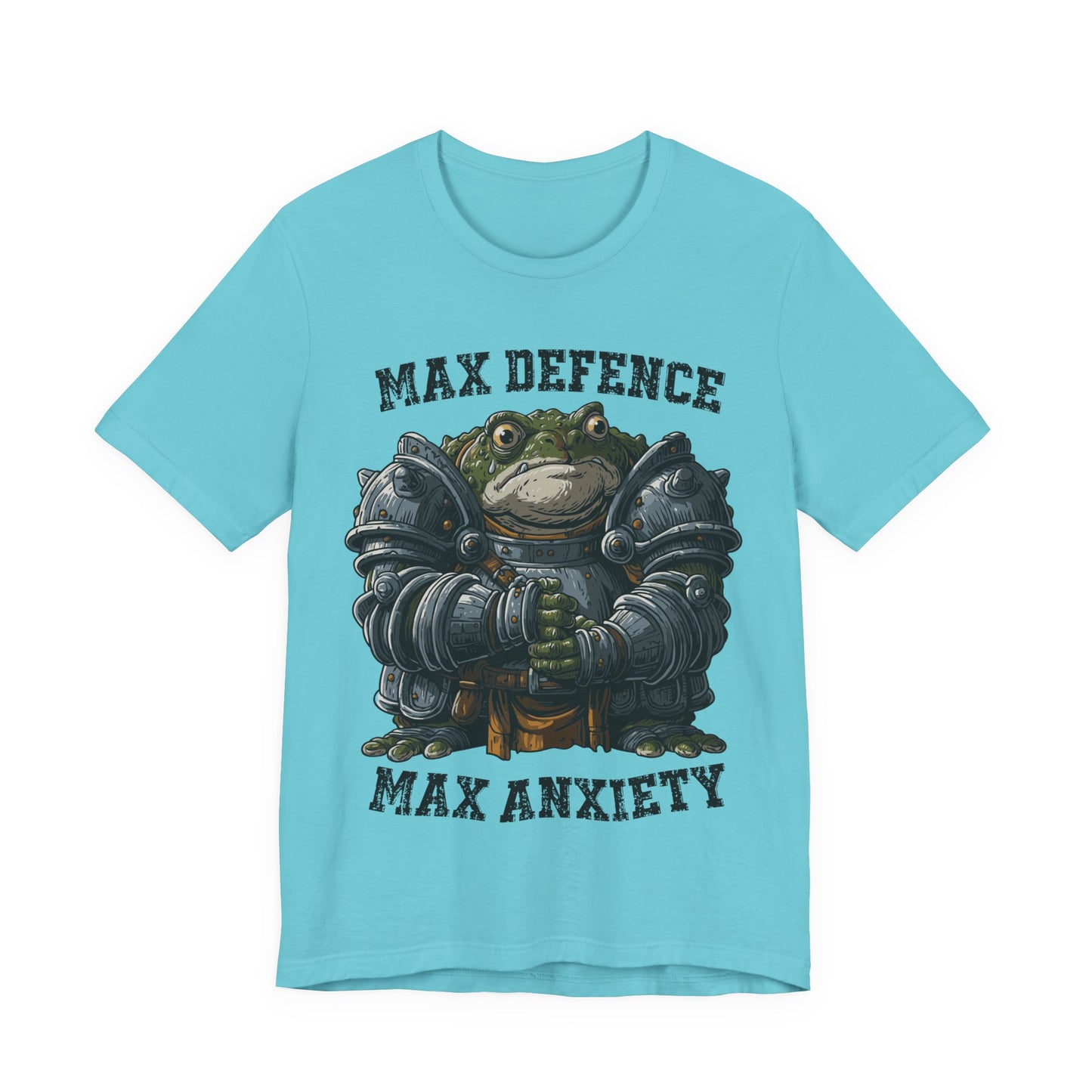 Anxiety Frog Graphic Tee — "Max Defence, Max Anxiety"