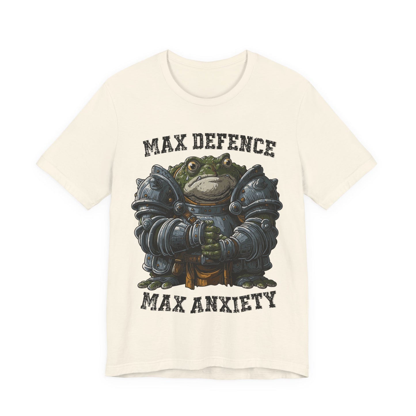 Anxiety Frog Graphic Tee — "Max Defence, Max Anxiety"